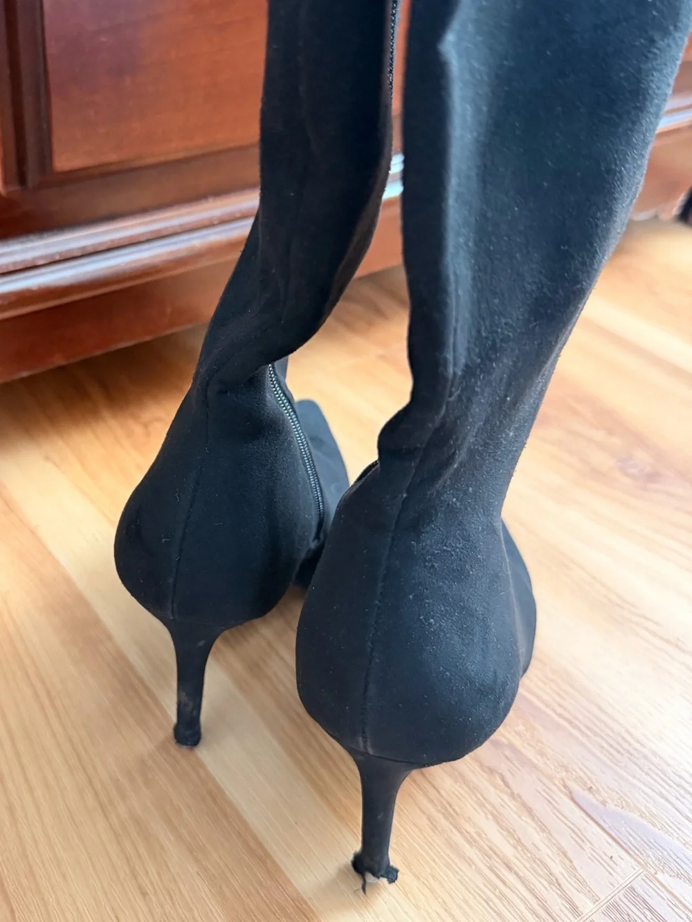 INC International Concepts Black Over-The-Knee Pointed-Toe Stiletto Boots